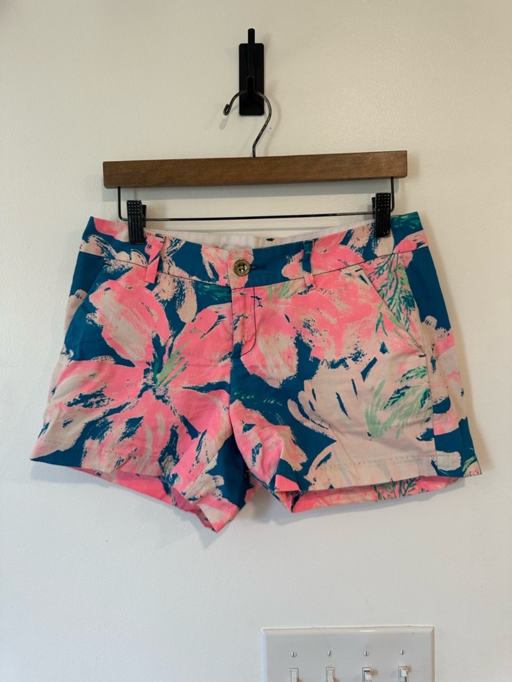 Lilly Pulitzer Callahan Short Pans Garden Tidal Wave Womens Size 4 Preppy Floral